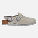 Tokio Ankle Strap Clogs Stone Coin