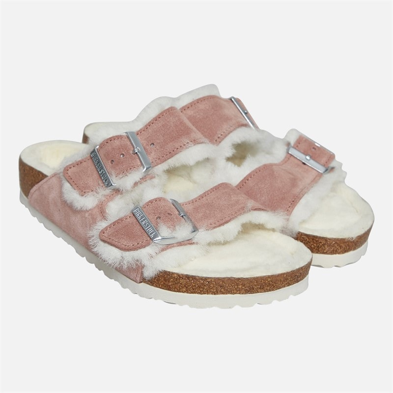 Womens Arizona Shearling Lined Dual Strap Sandals Pink Clay - Image 2