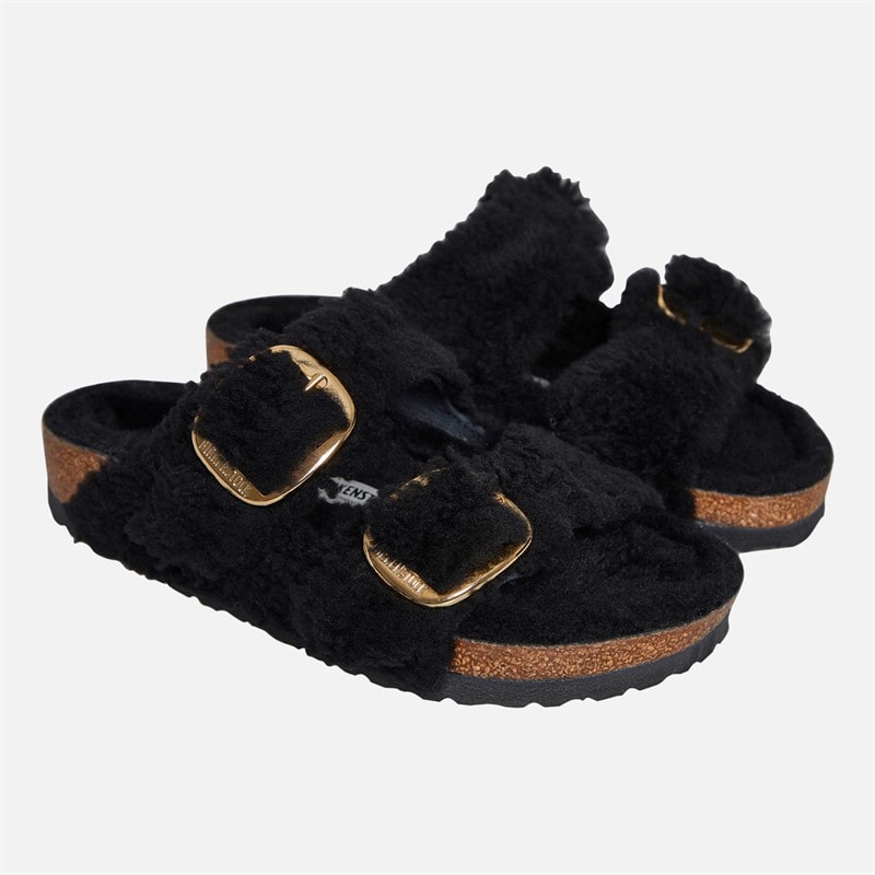 Womens Arizona Dual Strap Sandals Black Gold - Image 2