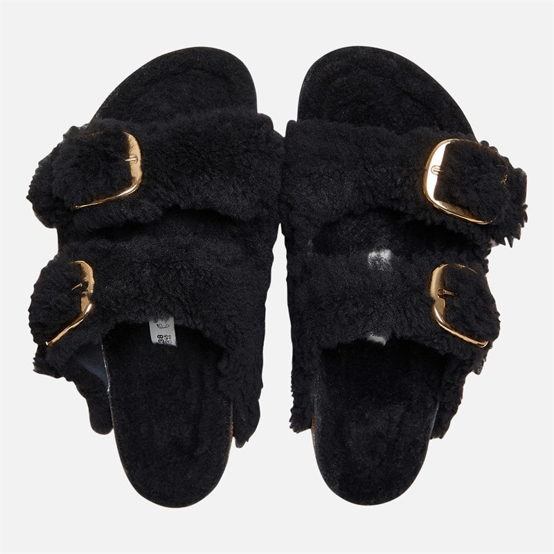 Womens Arizona Dual Strap Sandals Black Gold - Image 3