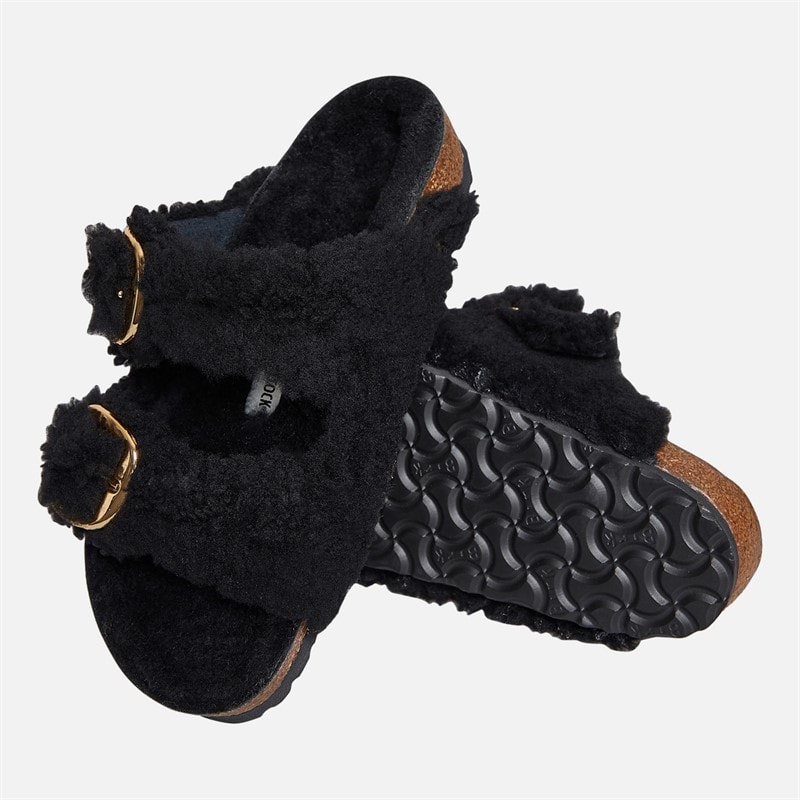 Womens Arizona Dual Strap Sandals Black Gold - Image 4