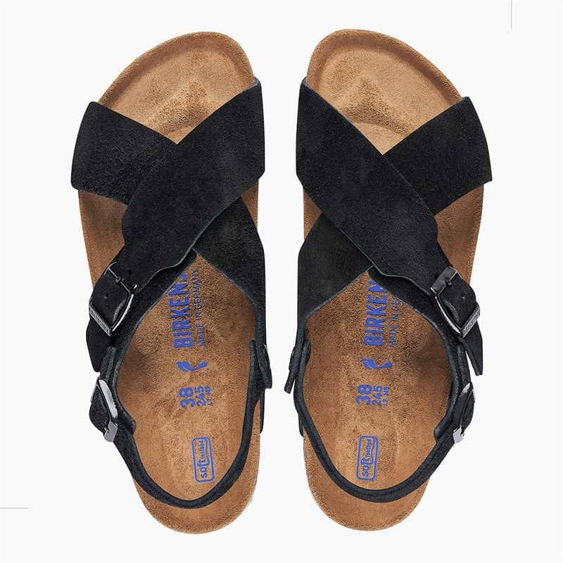 Womens Tulum Cross Strap Sandals Black - Image 3