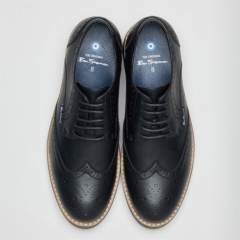 Mens Triumph II Brogue Shoes Black - Image 3