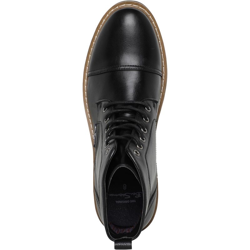 Mens Tram Toe Cap Boots Black - Image 4