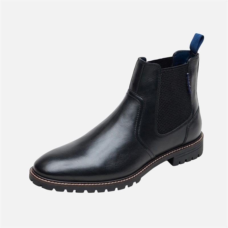 Mens Baron Leather Chelsea Boots Black - Image 2