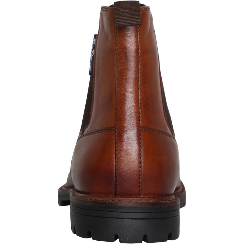 Mens Baron Leather Chelsea Boots Tan - Image 3