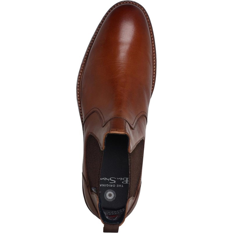 Mens Baron Leather Chelsea Boots Tan - Image 4