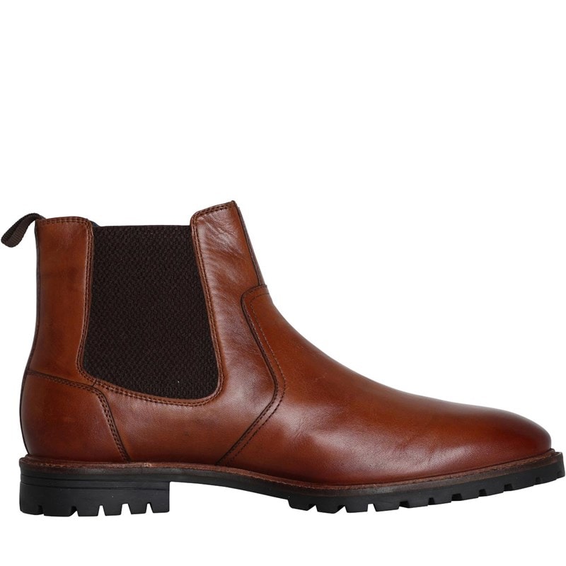Mens Baron Leather Chelsea Boots Tan - Image 5