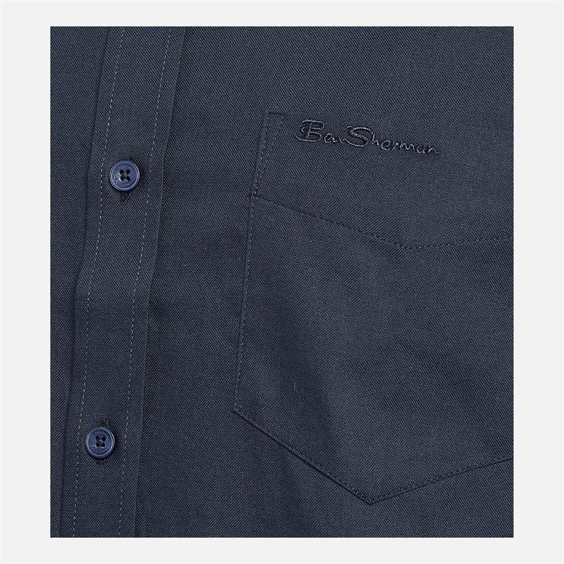 Mens Short Sleeve Oxford Shirt Dark Navy - Image 3