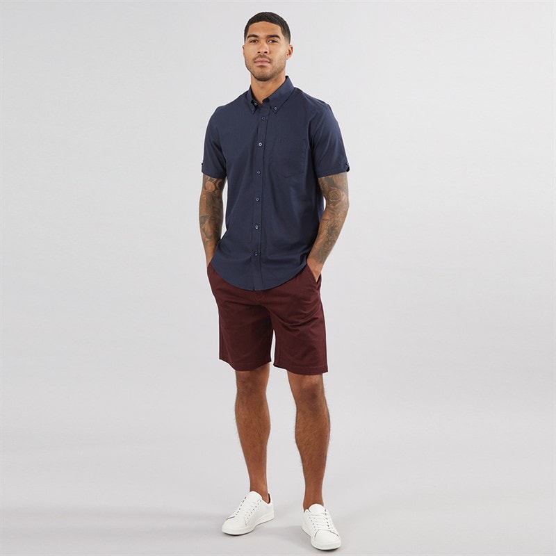 Mens Short Sleeve Oxford Shirt Dark Navy - Image 4