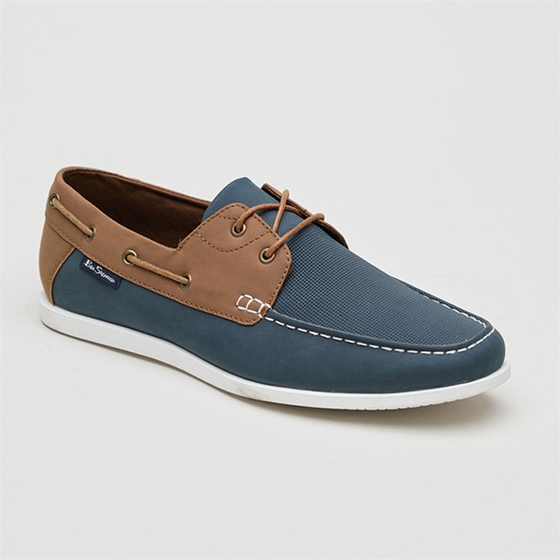 Mens Oceanic Deck Shoes Navy/Tan - Image 2