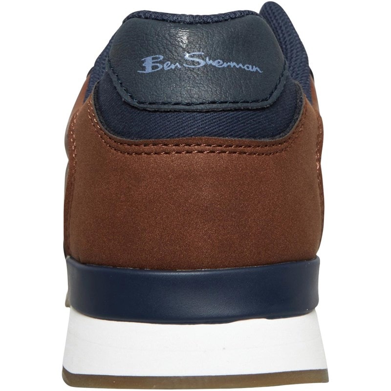 Mens Owen Retro Run Trainers Tan - Image 3