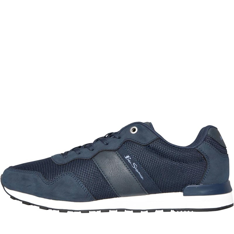 Mens Owen Retro Run Trainers Navy - Image 1