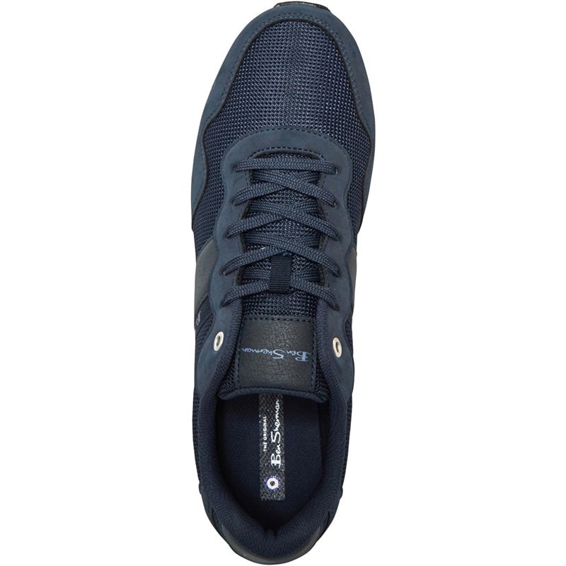 Mens Owen Retro Run Trainers Navy - Image 4