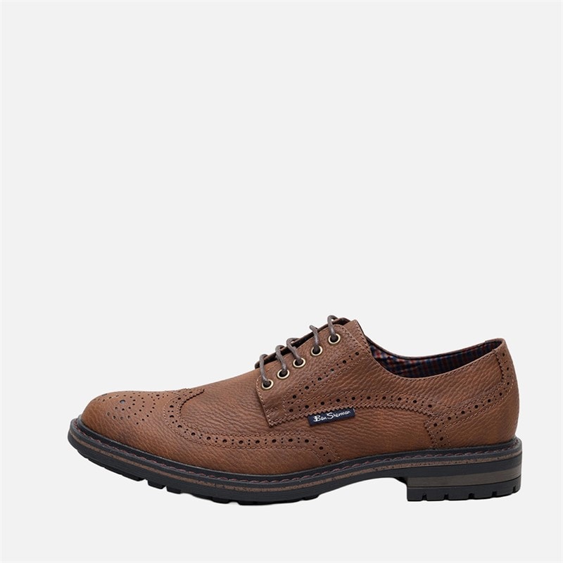 Mens Spitfire Brogue Shoes Caramel - Image 1