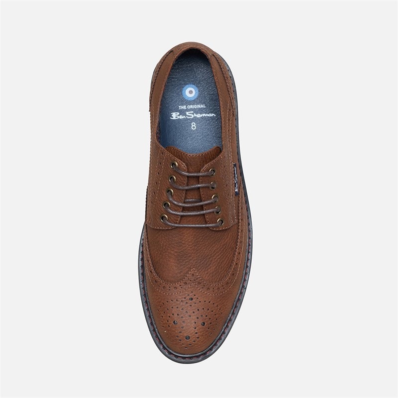 Mens Spitfire Brogue Shoes Caramel - Image 3