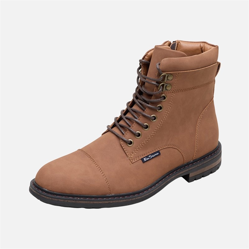 Mens Bonneville Brogue Boots Caramel - Image 2