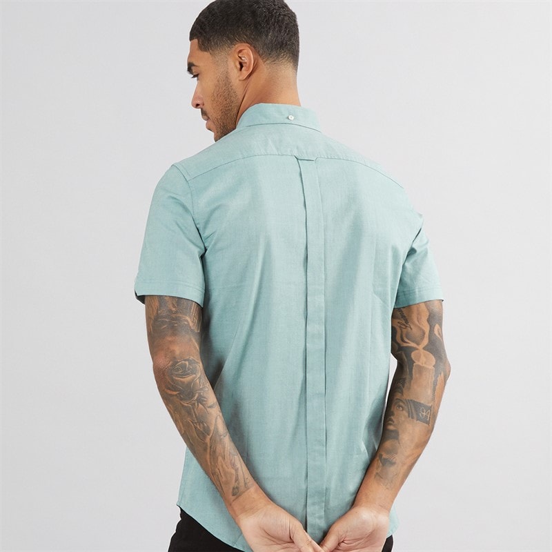 Mens Short Sleeve Oxford Shirt Jade - Image 2