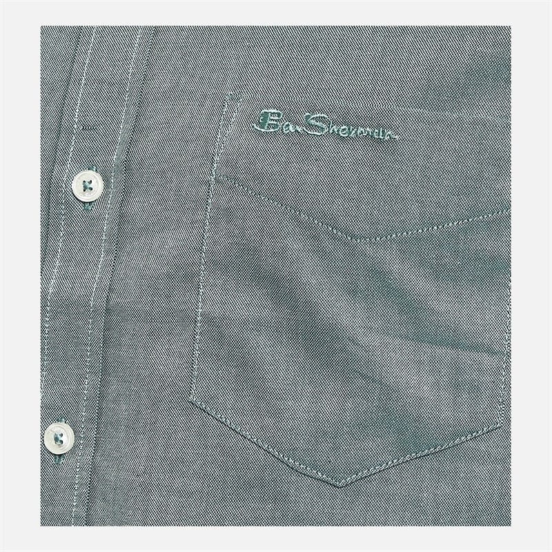 Mens Short Sleeve Oxford Shirt Jade - Image 3
