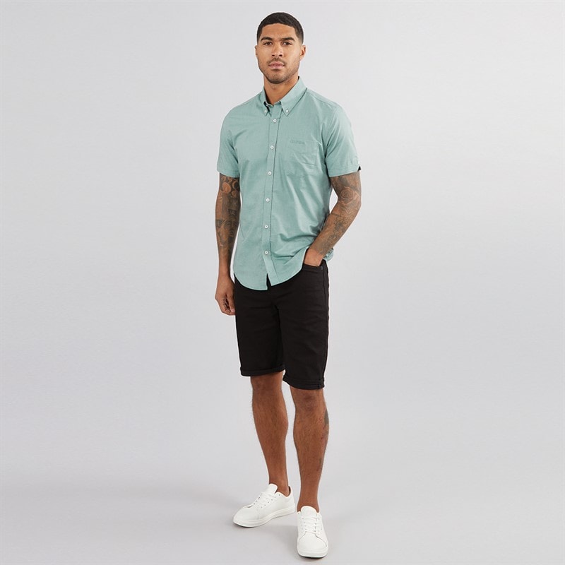Mens Short Sleeve Oxford Shirt Jade - Image 4