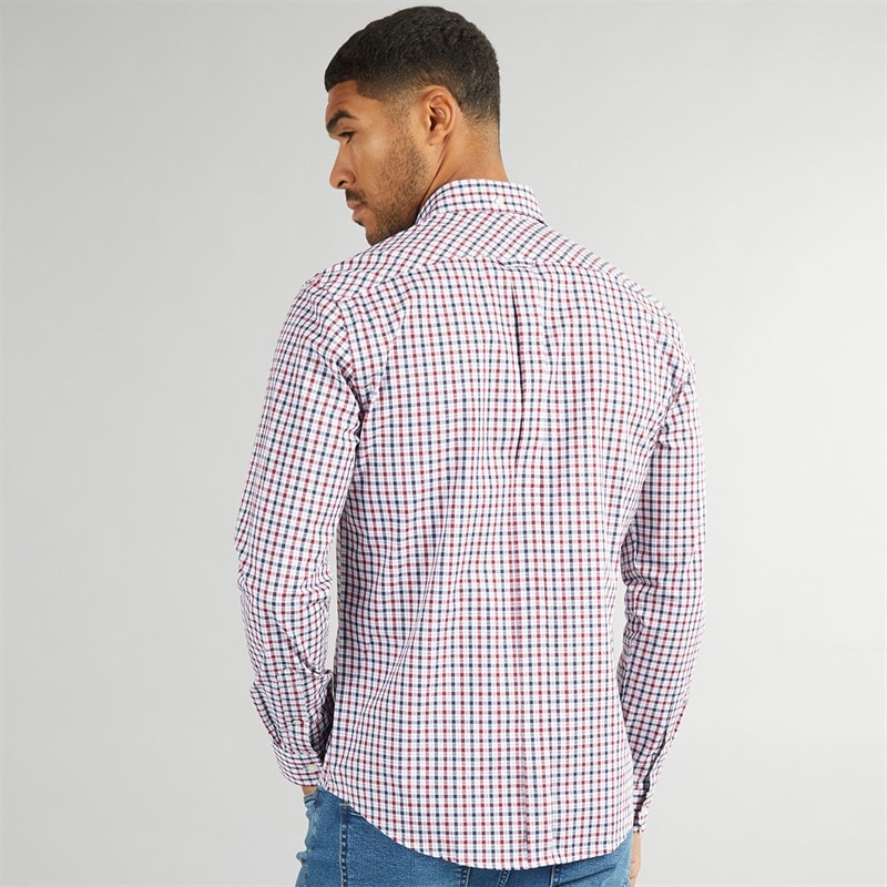 Mens Long Sleeve House Check Shirt Red - Image 2