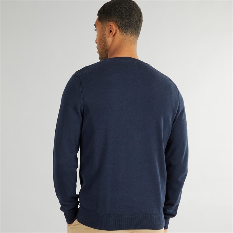 Mens Crew Neck Stitch Jumper Dark Navy - Image 2