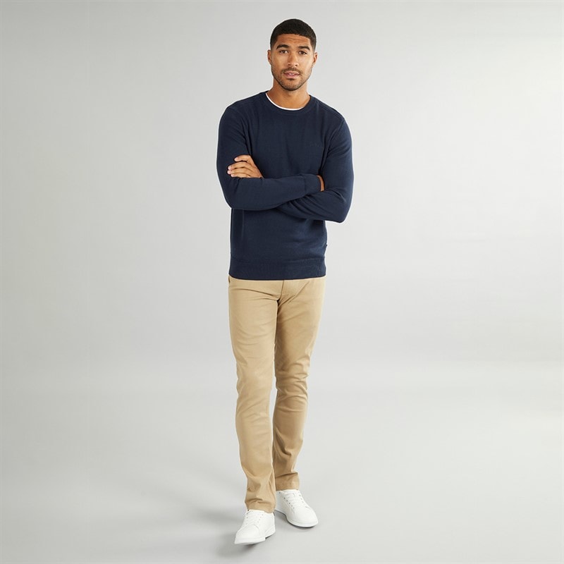 Mens Crew Neck Stitch Jumper Dark Navy - Image 4