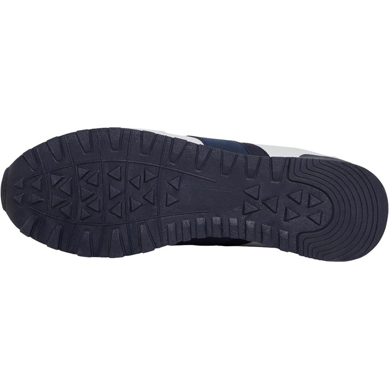 Mens Owen Retro Run Trainers White/Navy - Image 2