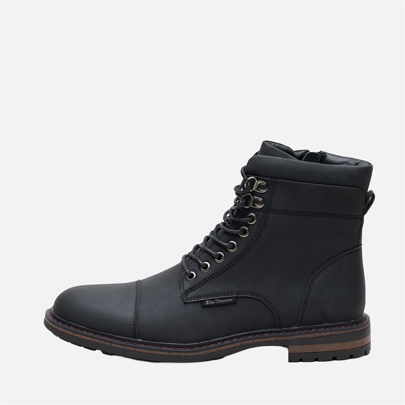 Mens Bonneville Brogue Boots Black - Image 1