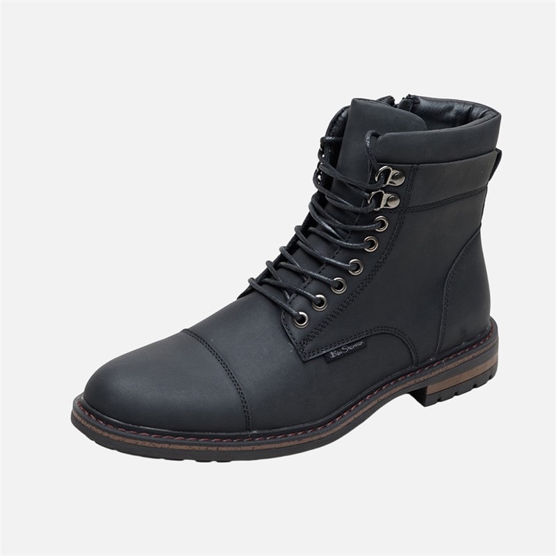 Mens Bonneville Brogue Boots Black - Image 2