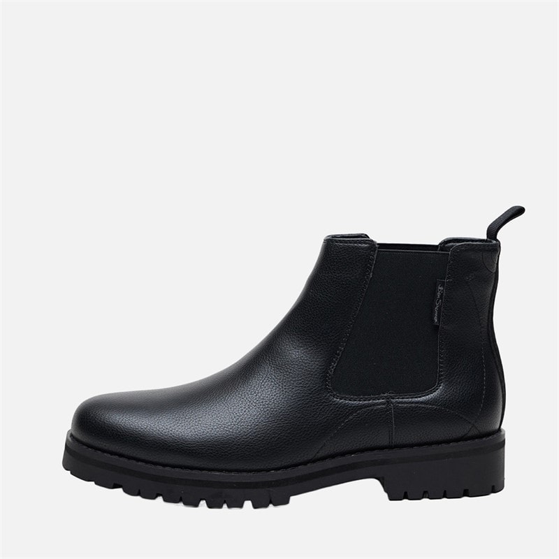 Mens Chesterley Chelsea Boots Black Grain/Black Sole - Image 1