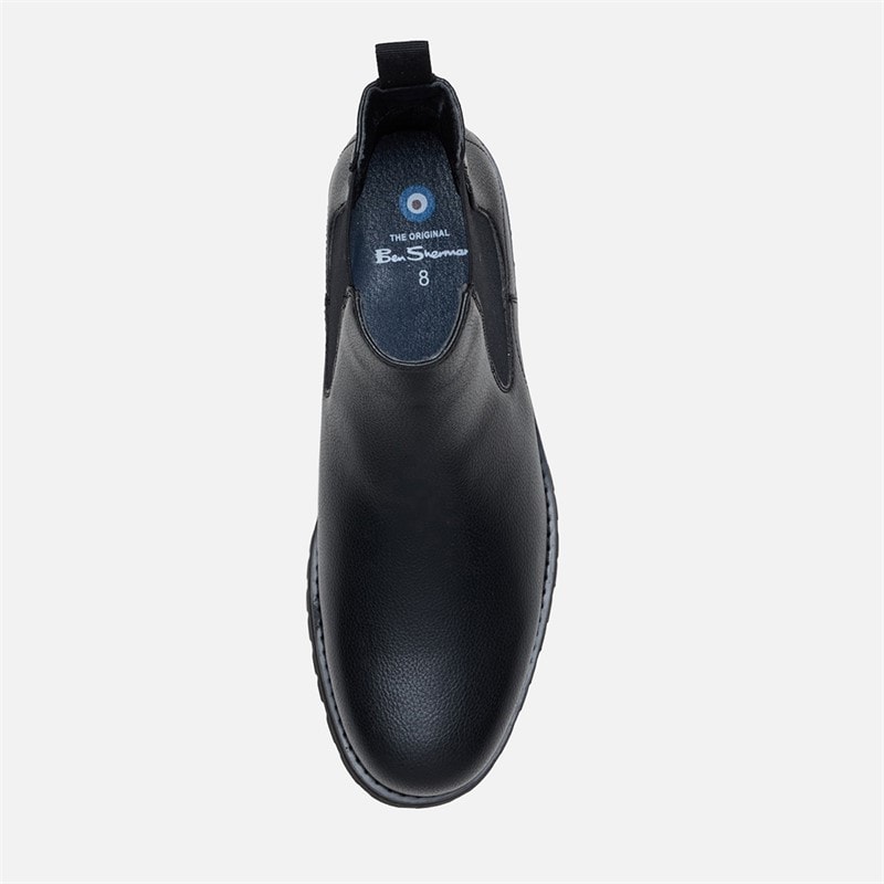 Mens Chesterley Chelsea Boots Black Grain/Black Sole - Image 3