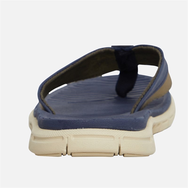Mens Surfside Flip Flops Navy/Khaki - Image 4
