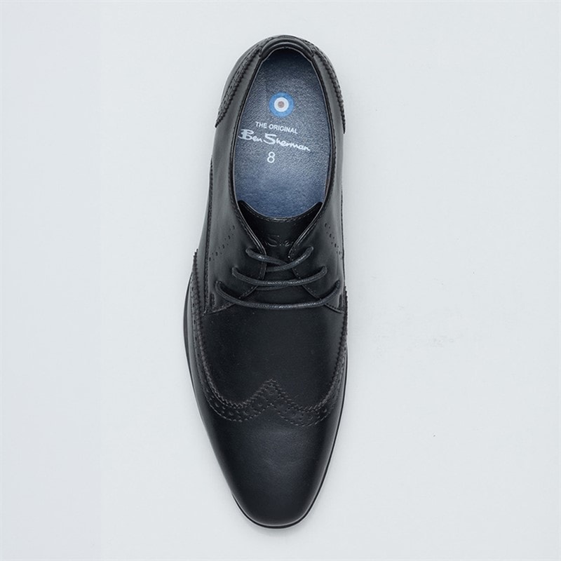 Mens Clive Brogue Shoes Black - Image 3