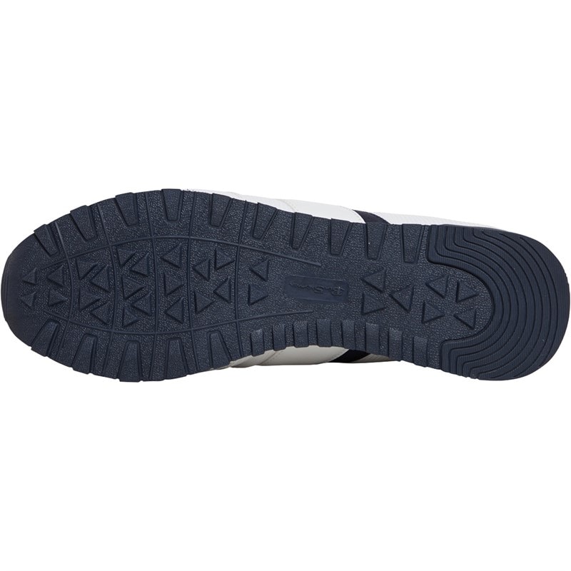 Mens Owen Retro Run Trainers White/Navy Mesh - Image 2