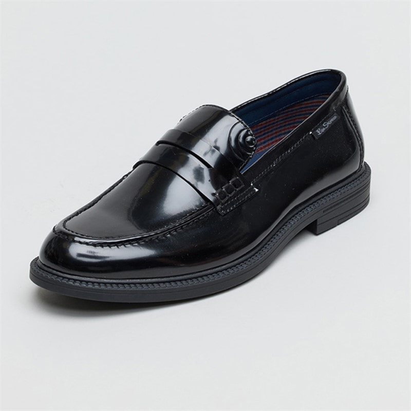 Mens Chancery Loafers Black Shine - Image 2