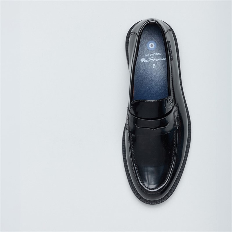 Mens Chancery Loafers Black Shine - Image 3
