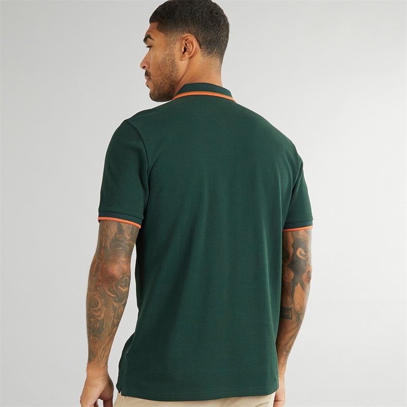 Mens Twin Tipped Polo Shirt Dark Green - Image 2