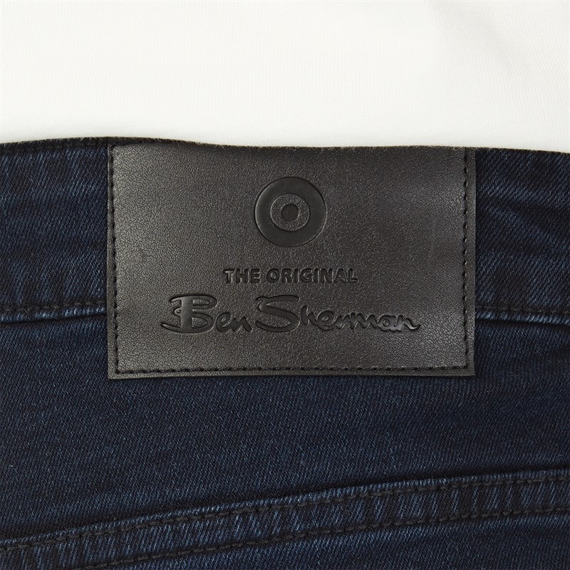 Mens Slim Fit Jeans Dark Blue Stonewash - Image 3