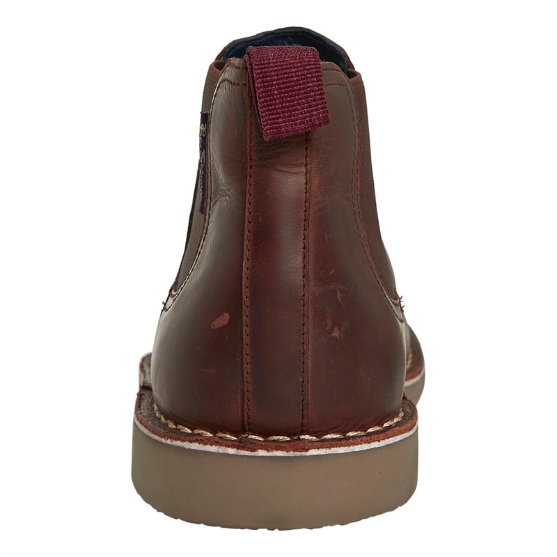 Mens Garcia Leather Chelsea Boots Brown Leather - Image 3