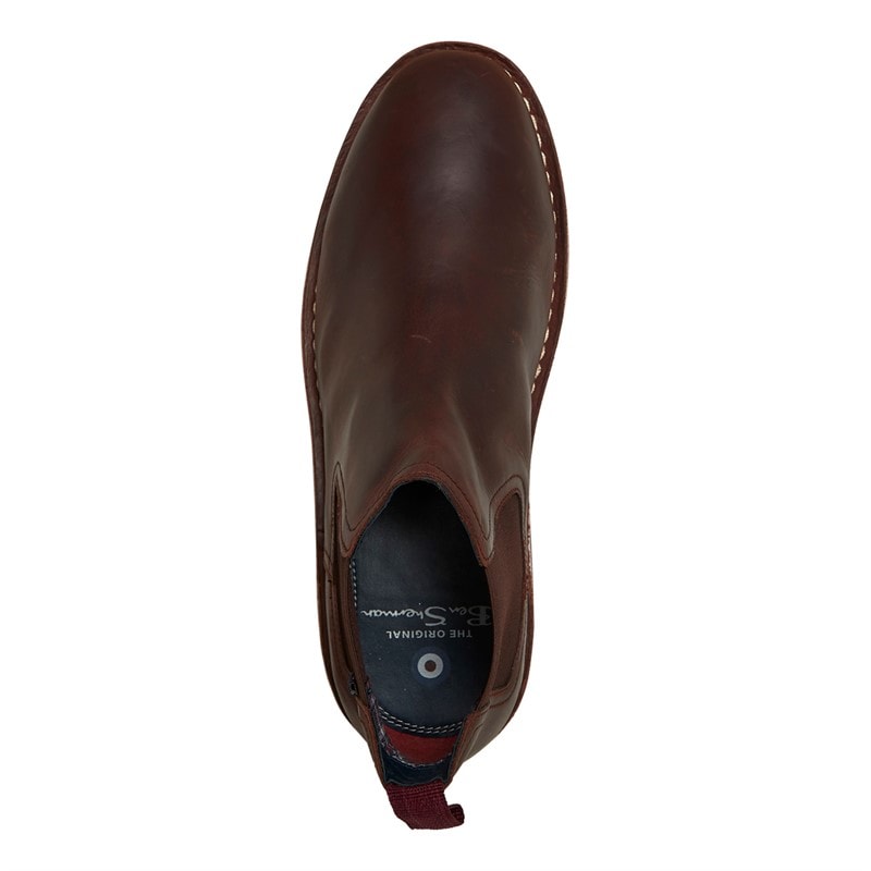 Mens Garcia Leather Chelsea Boots Brown Leather - Image 4