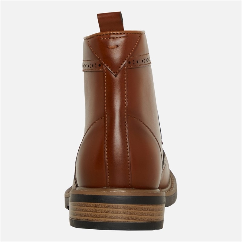 Mens Templeton Brogue Boots Tan Burnish - Image 3