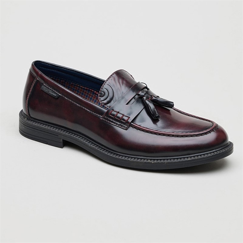 Mens Chancery Tassle Loafers Burgundy - Image 2