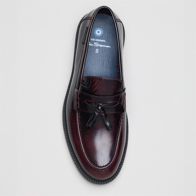 Mens Chancery Tassle Loafers Burgundy - Image 3