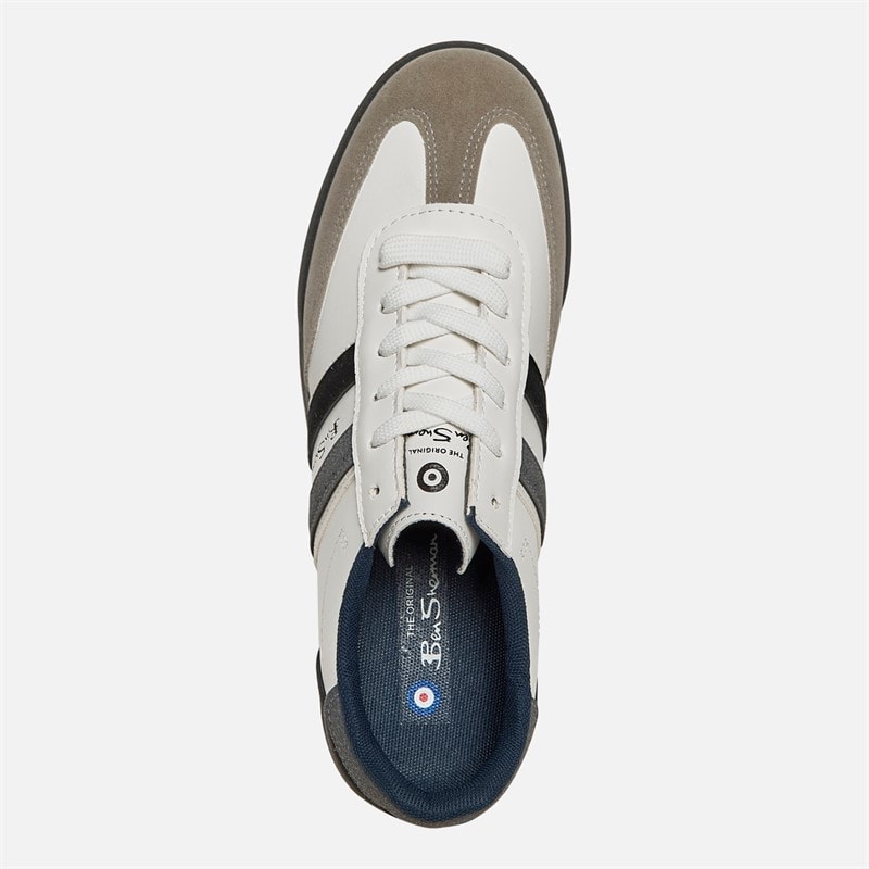 Mens Sokka Stripe Trainers White/Grey/Black - Image 4