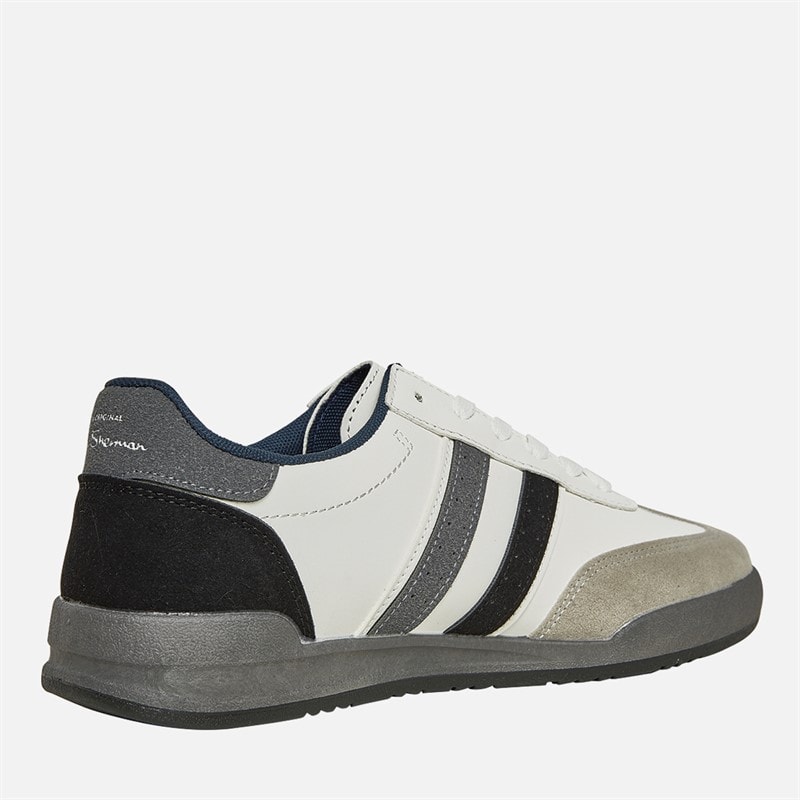 Mens Sokka Stripe Trainers White/Grey/Black - Image 5
