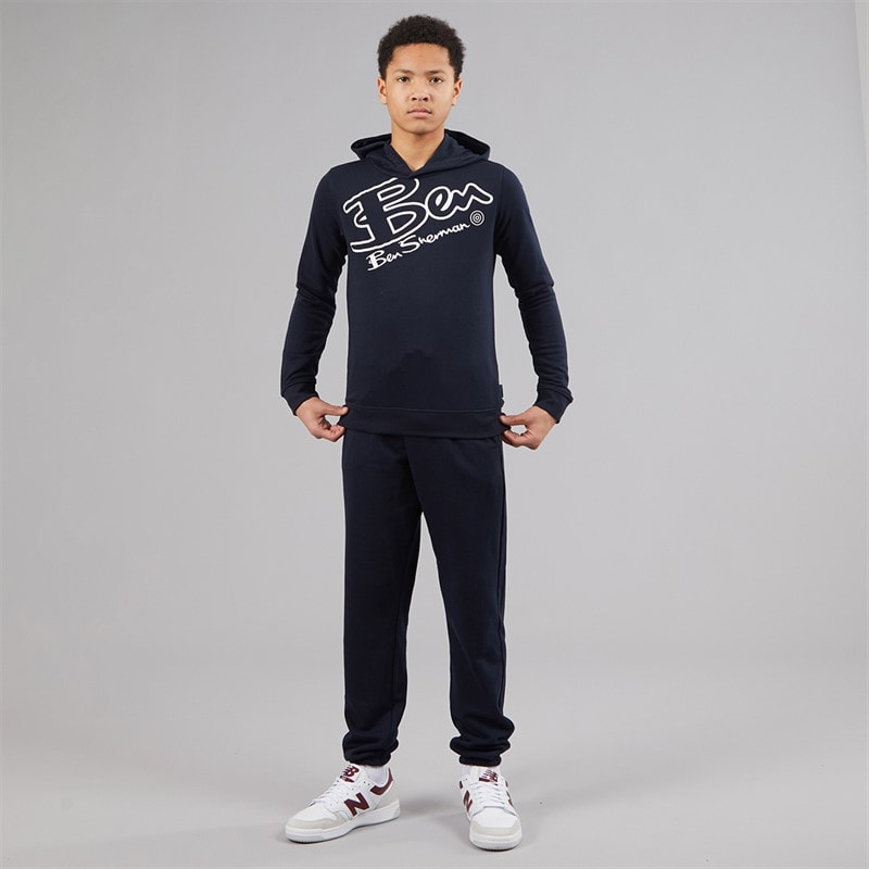 Ben Sherman Boys Graphic Hoodie And Joggers Tracksuit Set Navy Blazer