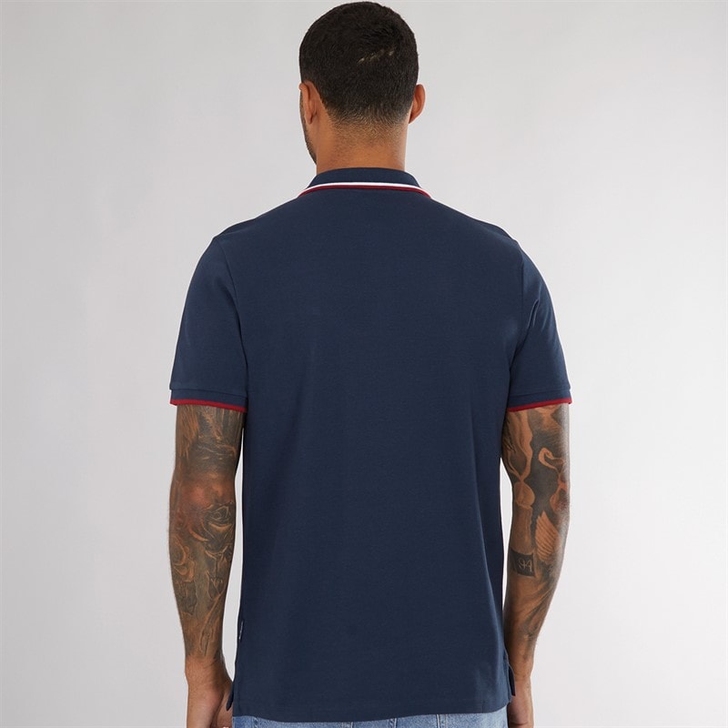 Mens Twin Tipped Polo Shirt Dark Navy - Image 2