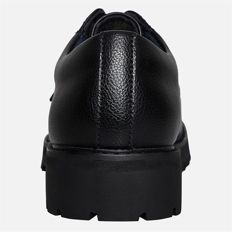 Mens Chesterley Derby Shoes Black Grainy PU - Image 4