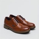 Mens Triumph II Brogue Shoes Burnished Tan